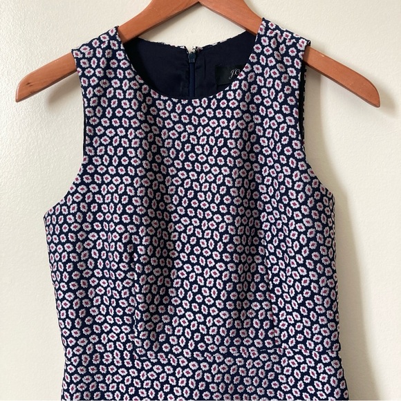 A-Line J. Crew Dress Size 2 Navy Silver Red - Picture 3 of 11